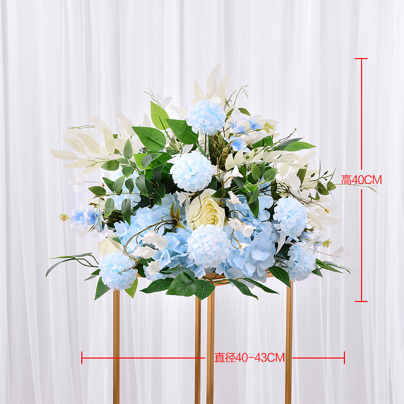 Boule de fleurs pour centres de table, Rose en soie, hortensia, arrangement de fleurs de mariage pour la maison, fête, Table, route, support de fleurs, décor