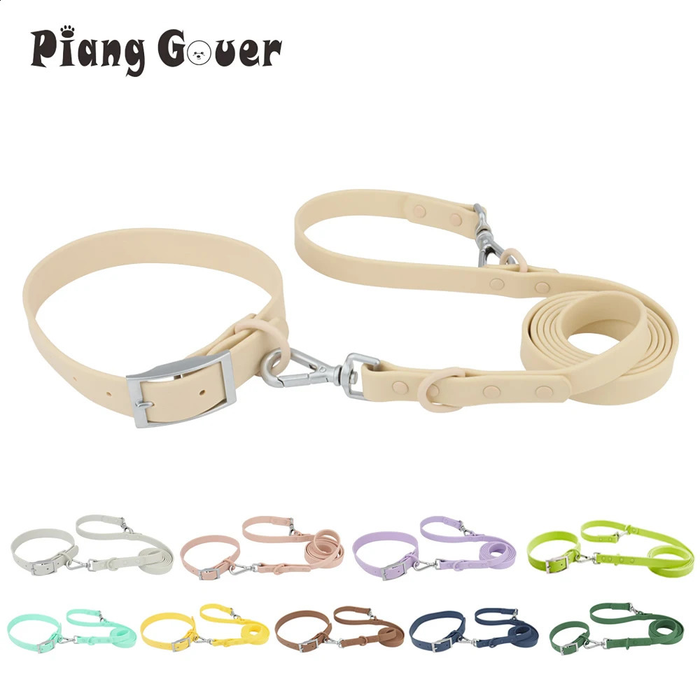 Hundhalsar Leases Set Collar Leash Pet PVC Cat Collar Leases For Small Medium Big Dog Outdoor Walk 231110