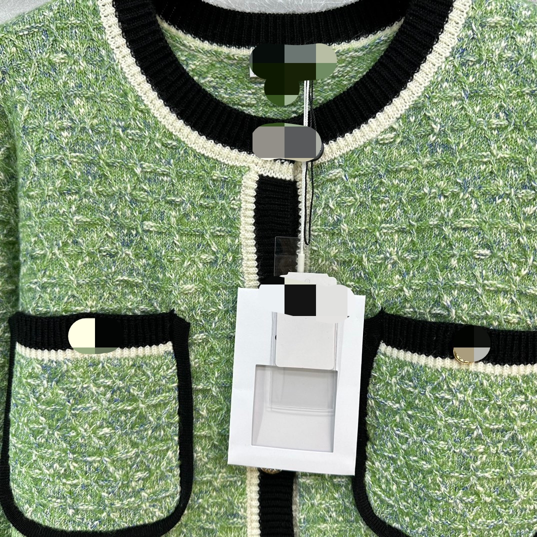 1103 2023 Autunno Marca stesso stile maglione manica lunga girocollo cardigan grigio verde abbigliamento donna alta qualità donna weilanQ325