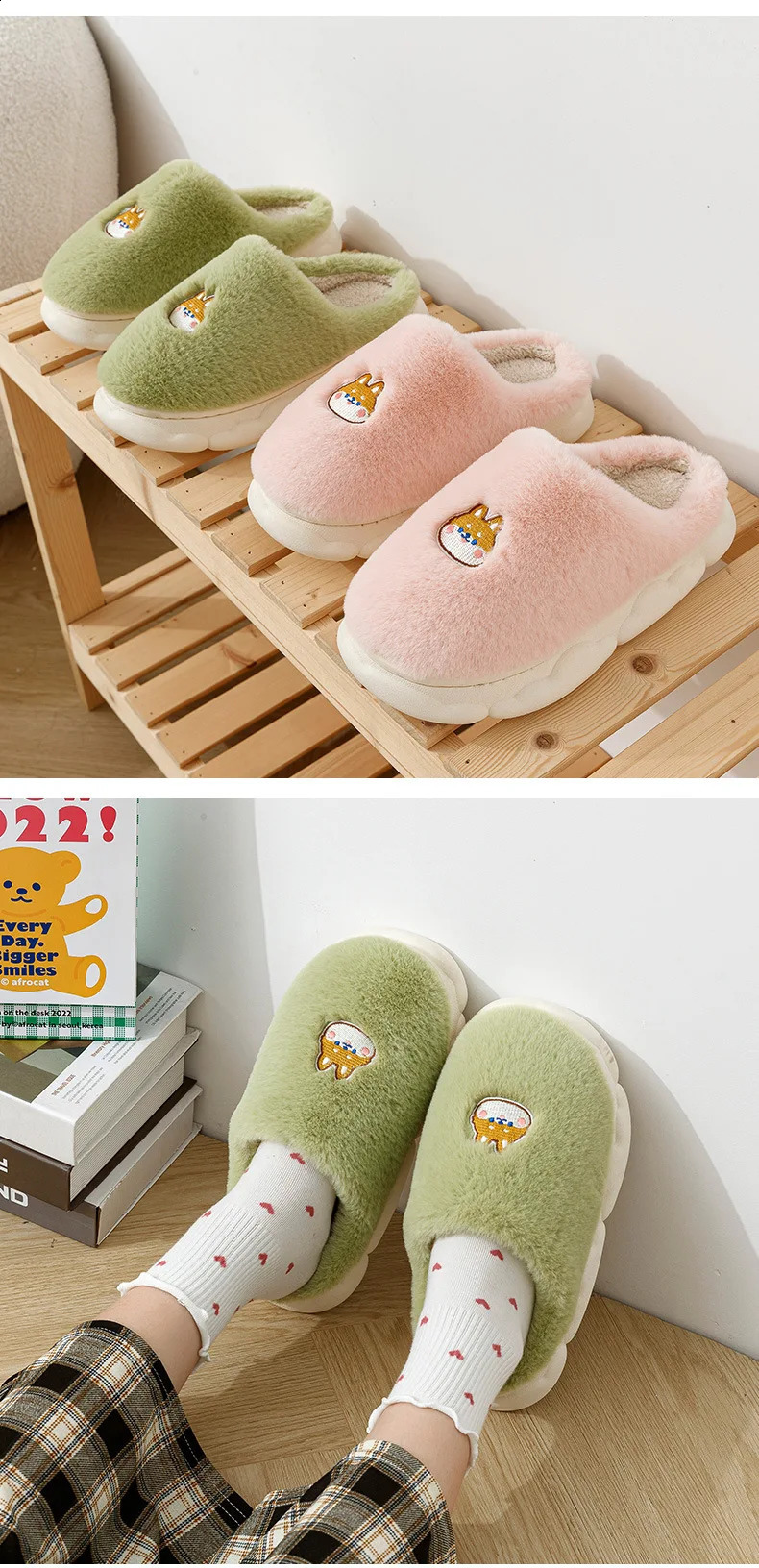 Slippers Winter Warm Cotton Slippers Thick Soft Sole Slippers Men Women Indoor Floor Flat Solid Colo Home Non-slip Shoes Couple Slippers 231109