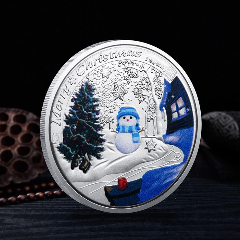 Arts and Crafts Christmas colored commemorative coin