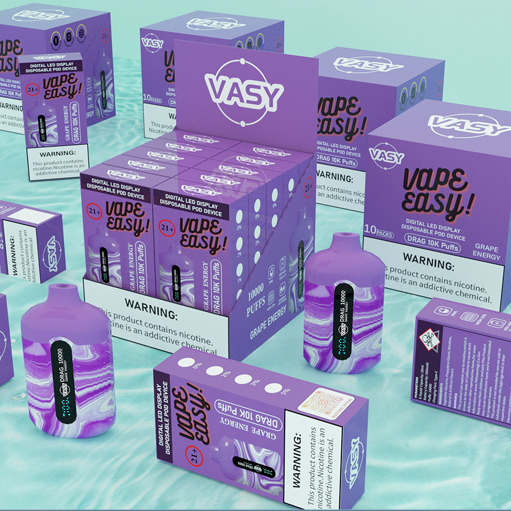 Original Vasy Drag 10000 puffs 10k engångsång med uppladdningsbar förlorad frukt smak Vaper engångsvape Vape Electronic Vape Pen 13 Flavors