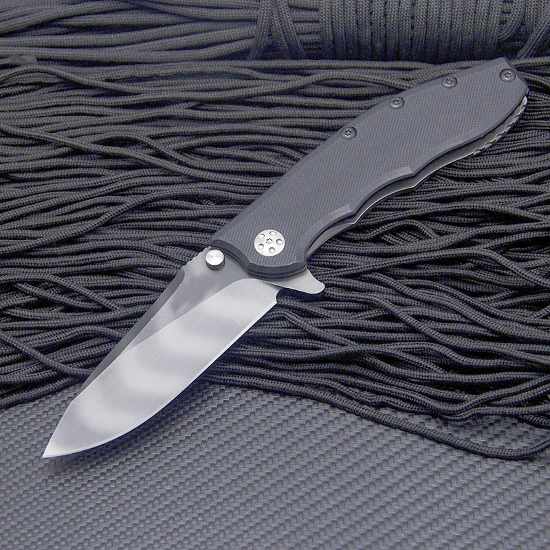 Nuovo arrivo di arrivo Z T0562 Flipper Pocket Pocketing KIFE D2 Titanium Punto di caduta Blade G10/ Handle in acciaio inossidabile Cuscinetti a sfera aperti rapidi con scatola di vendita al dettaglio