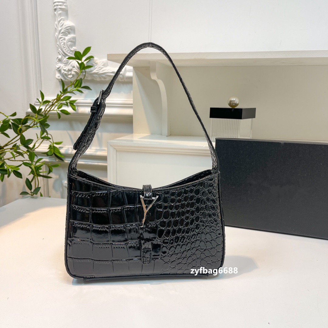 23 nouveaux sacs de créateurs sac à bandoulière de mode pour femmes en cuir de luxe motif peau de crocodile chaîne en cuir à double panneau simple et polyvalent