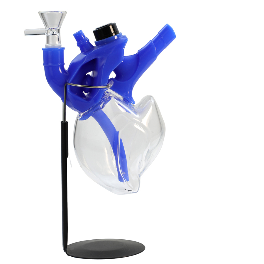 Rökande rör YHSWE Hjärtformad vattenpipa Bong Bubbler Silikon Rökvax Joint Dab Rig