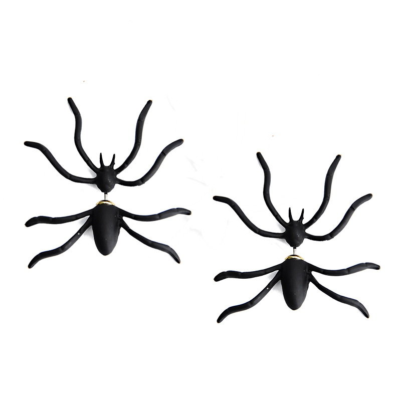 Новые модные аксессуары украшение на Хэллоуин 1 шт. 3D жуткий черный паук серьги-гвоздики для Хэллоуина вечерние DIY украшения домашний декор k729