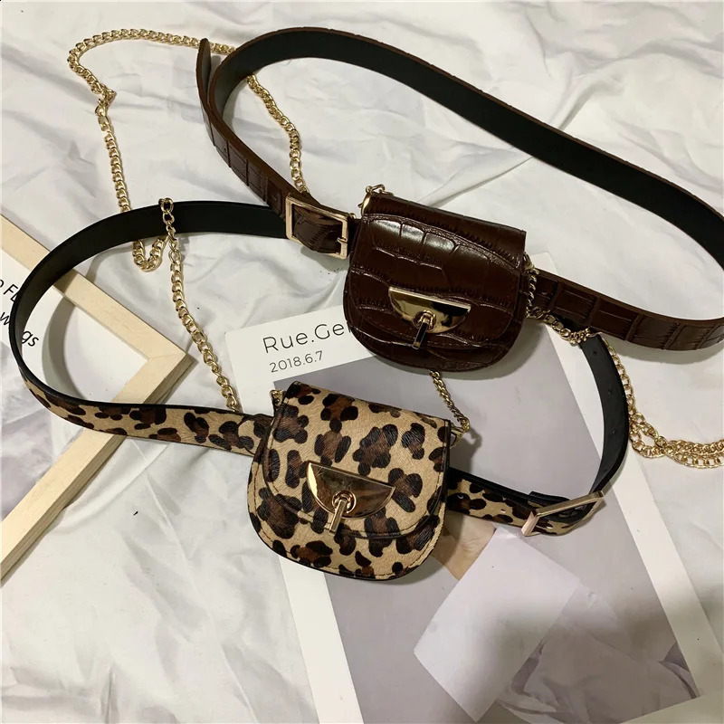 Sacs de soirée Chaîne Fanny Pack femmes en cuir taille sac de luxe marque poitrine Pack femme ceinture sacs mode dames épaule sac à bandoulière 231109