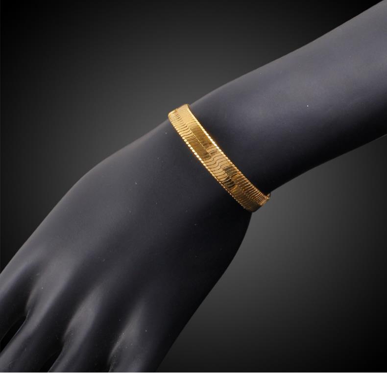 Männer/Frauen Trendy Hip-hop 18K Echt Gold Überzogene Europa Amerika Schlange Kette Armbänder Mode Kostüm Armbänder schmuck für männer frauen