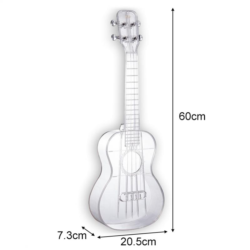 23 Inch Concert Ukulele Transparent PC Unibody Lightweight Candy Color 4 Strings Guitar Ukelele Musical Gifts for Kids Children