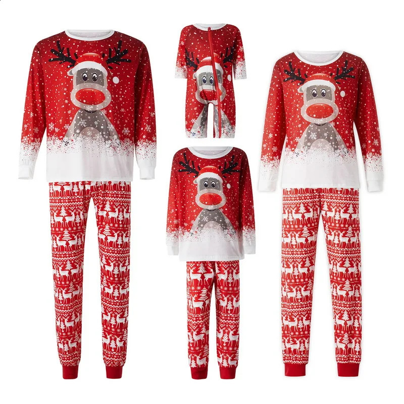 Family Matching Outfits Christmas Pajamas set Family Nightwear Women Men Child Santa Claus Printed Long Sleeved Trousers Christmas Home Clothes 231110