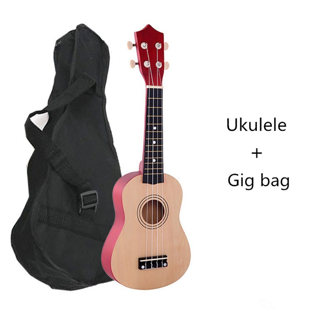 Guitare ukulélé Soprano en bois de 21 pouces, 4 cordes, basse, avec sac, pour débutants, enfants, cadeau, Instrument de musique multicolore