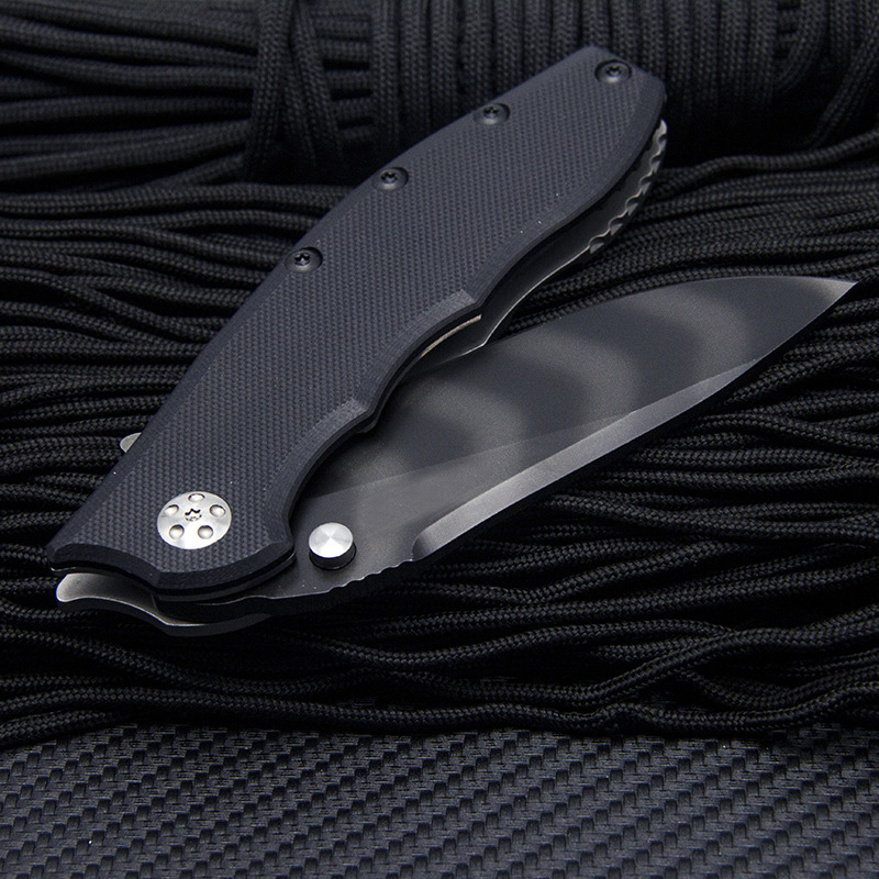 Новое прибытие Z T0562 Flipper Pocket Pocket Нож D2 Titanium Covert Point Blade G10/ ручка из нержавеющей стали быстро открытые ножи с розничной коробкой