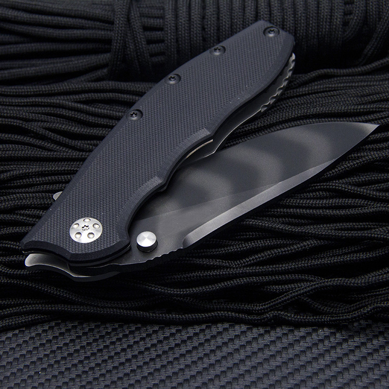 Nuovo arrivo di arrivo Z T0562 Flipper Pocket Pocketing KIFE D2 Titanium Punto di caduta Blade G10/ Handle in acciaio inossidabile Cuscinetti a sfera aperti rapidi con scatola di vendita al dettaglio