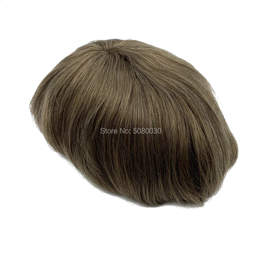 Perucas infantis masculinas nó invisível natural linha fina peruca 100% euro-toque cabelo humano frente peruca 231109