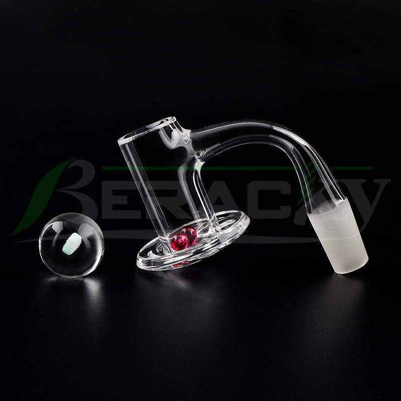 Beracky fumando Full Weld Blender Beveled Edge Quartz Banger com 22mm Opal Terp Slurpers Nails com pérolas de rubi conjunto para bongos de água de vidro Dab Rigs Pipes