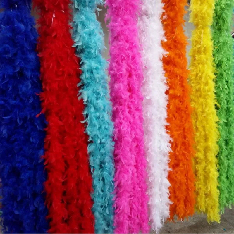 Other Event Party Supplies 2M Feather Boa Natural Feathers Scarf For Party Dress Skirt Sewing Accessory Decoration Shawl 40 Grams Burlesque Easter Sunday 231110