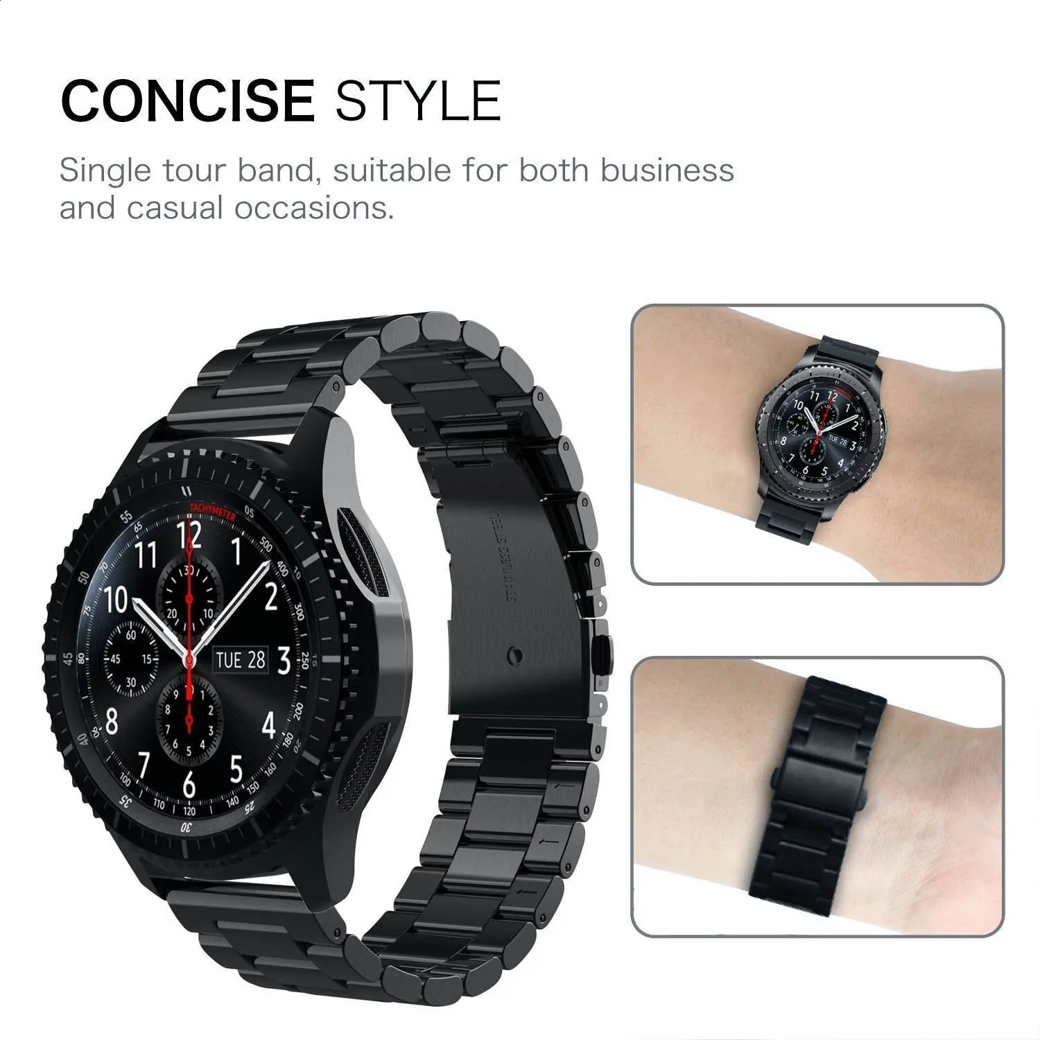 Watch Bands 18mm 22mm 20mm 24mm Band Galaxy Watch 5 4 3 42 46mm 5Pro 45mm Stainless Steel Strap for Amazfit Bip GTR 4 231109