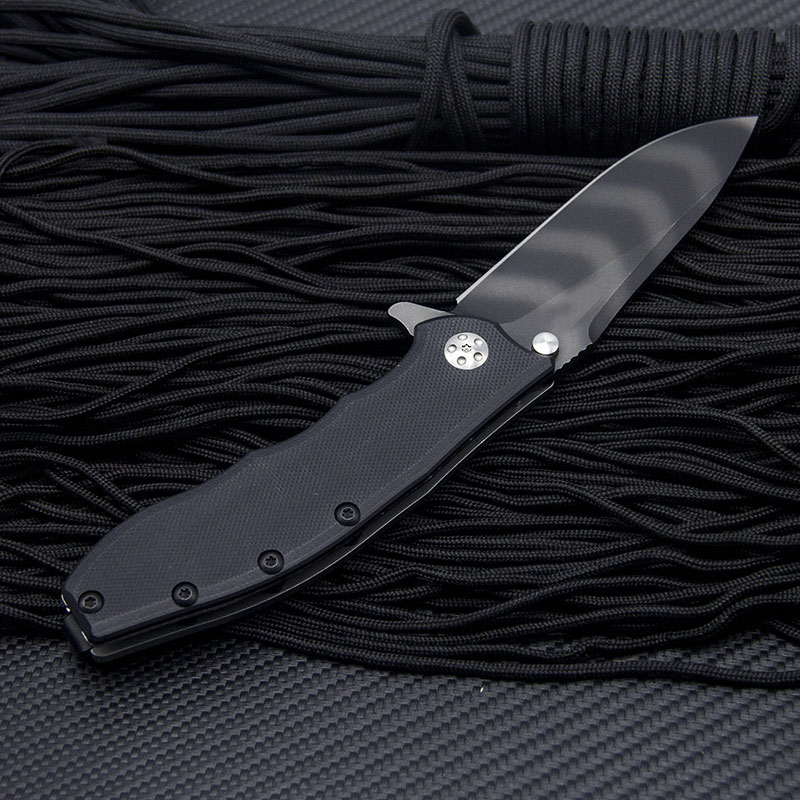 Nieuwe aankomst Z T0562 Flipper Pocket Vouwmes D2 Titanium Coating Drop Point Blade G10/ roestvrijstalen handgreep Kogellager snel open messen met winkelbox