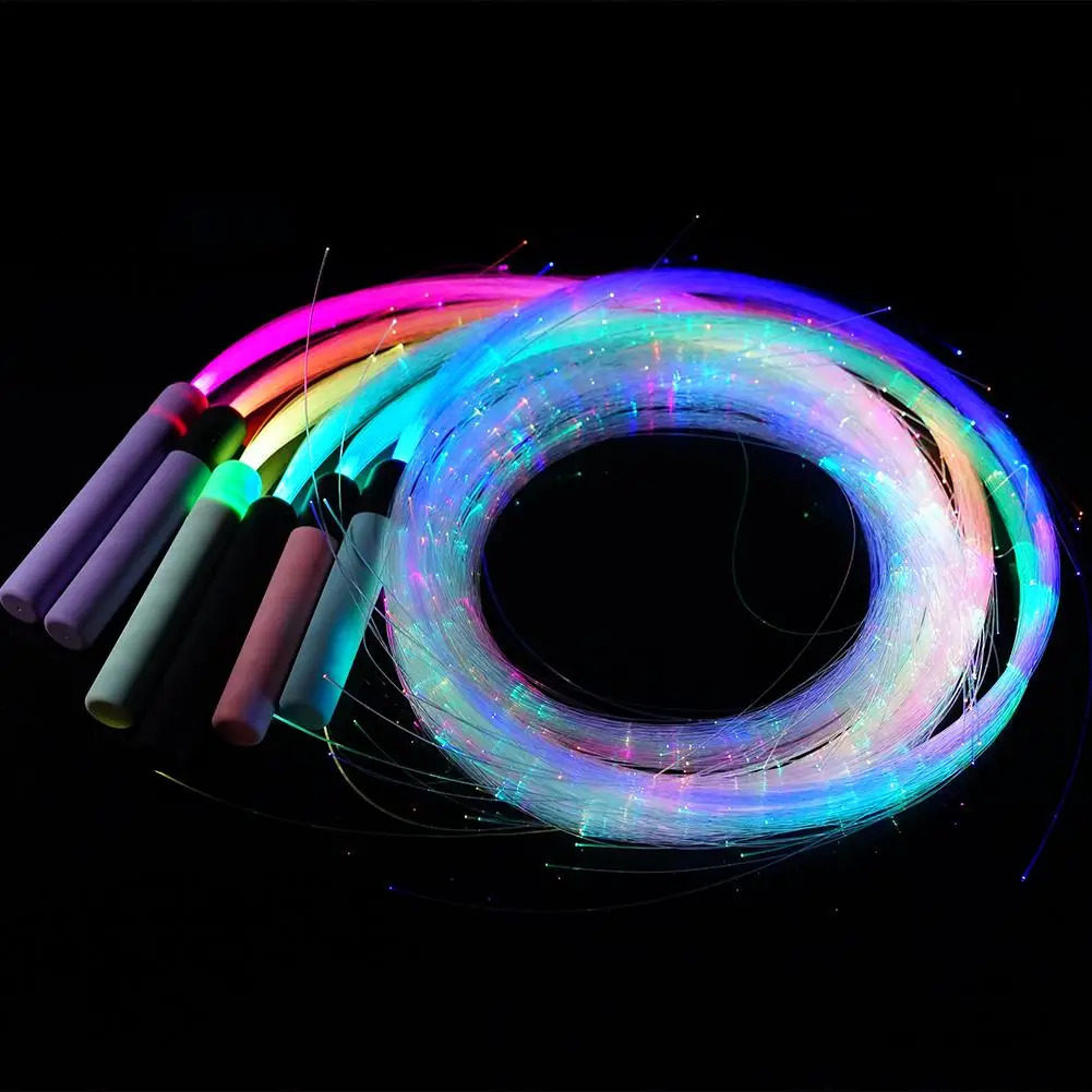 Led Rave Toy LED Fiber Optic Whip 360° Swivel Super Bright Light Up Rave Toy Pixel Flow Lace Dance Festival Night Atmosphere Props For Party 231109