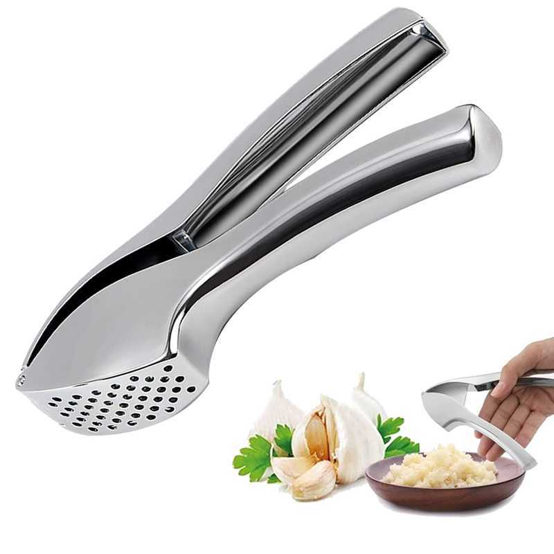 New Garlic Press Ginger Mincer Squeezer Chopper Handle Labor-Saving For Home Chef Dishwasher Safe Easy To Clean