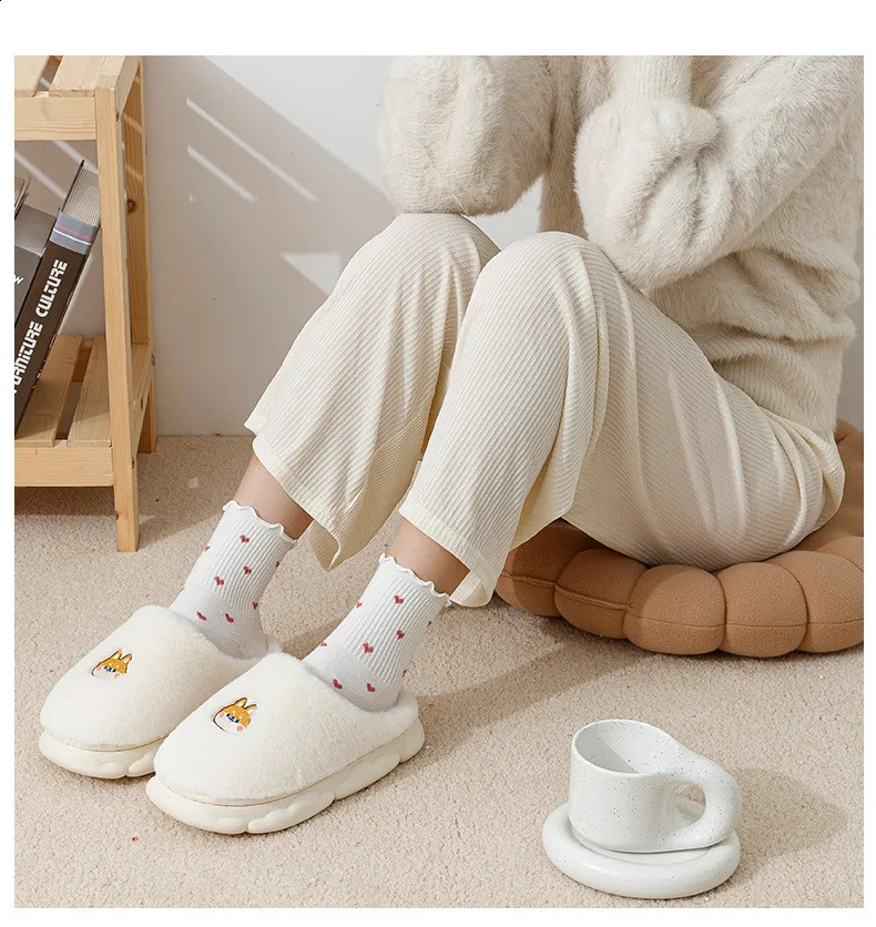Slippers Winter Warm Cotton Slippers Thick Soft Sole Slippers Men Women Indoor Floor Flat Solid Colo Home Non-slip Shoes Couple Slippers 231109