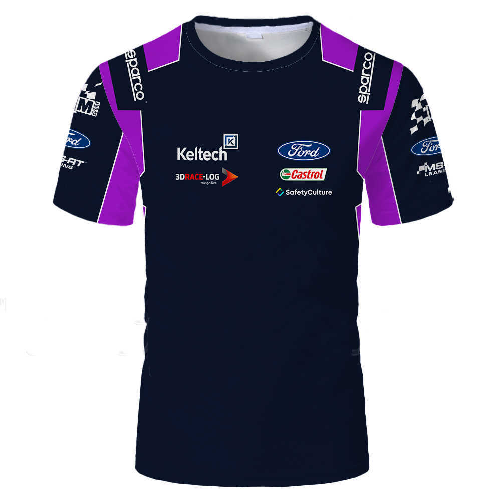 Мужские футболки горячие продажи WRC Ford Team Coigned Castor Moil Quick Dryshabless Sports Cround Neck Sheave Casual Casual Bargy Shi Thi M230409