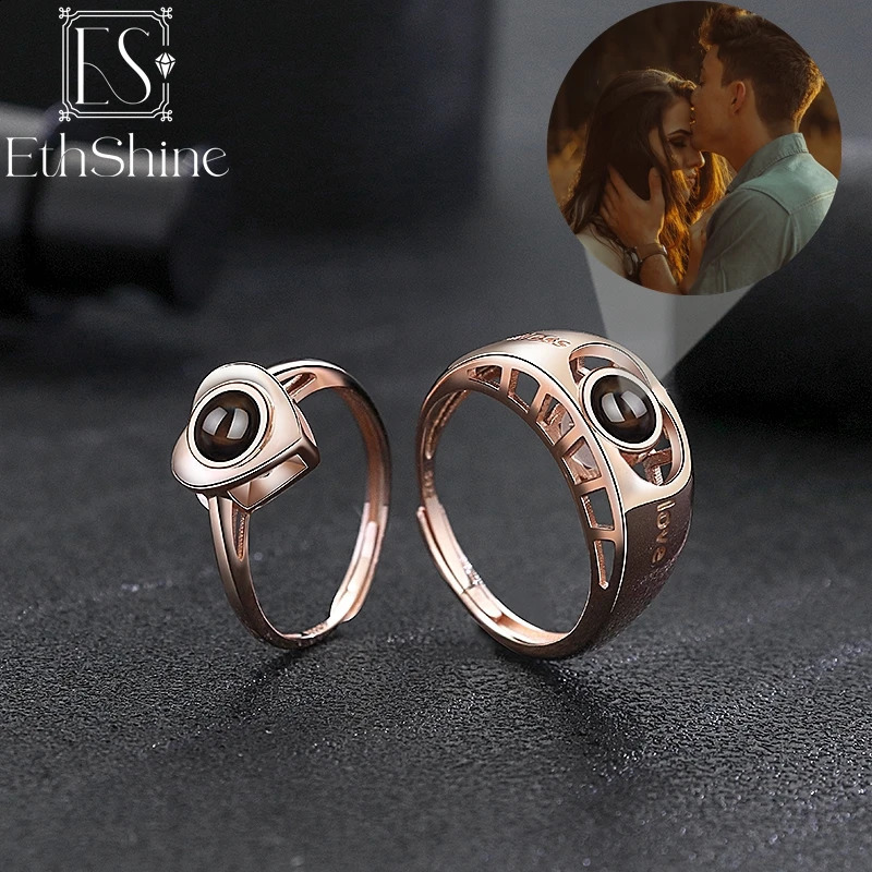 خواتم الزفاف Ethshine 925 Sterling Silver Rings Rings Custom PO Rings Rings Ringsable Rings for Women Men Valentines Gift 231102