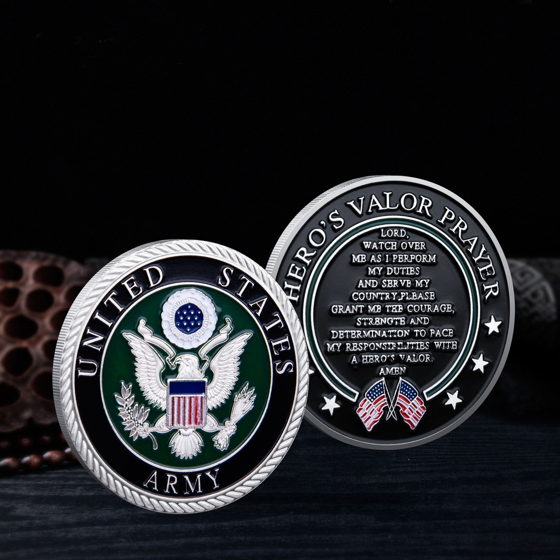 Arts and Crafts American Veterans Paint Metal Mémorative Médaille