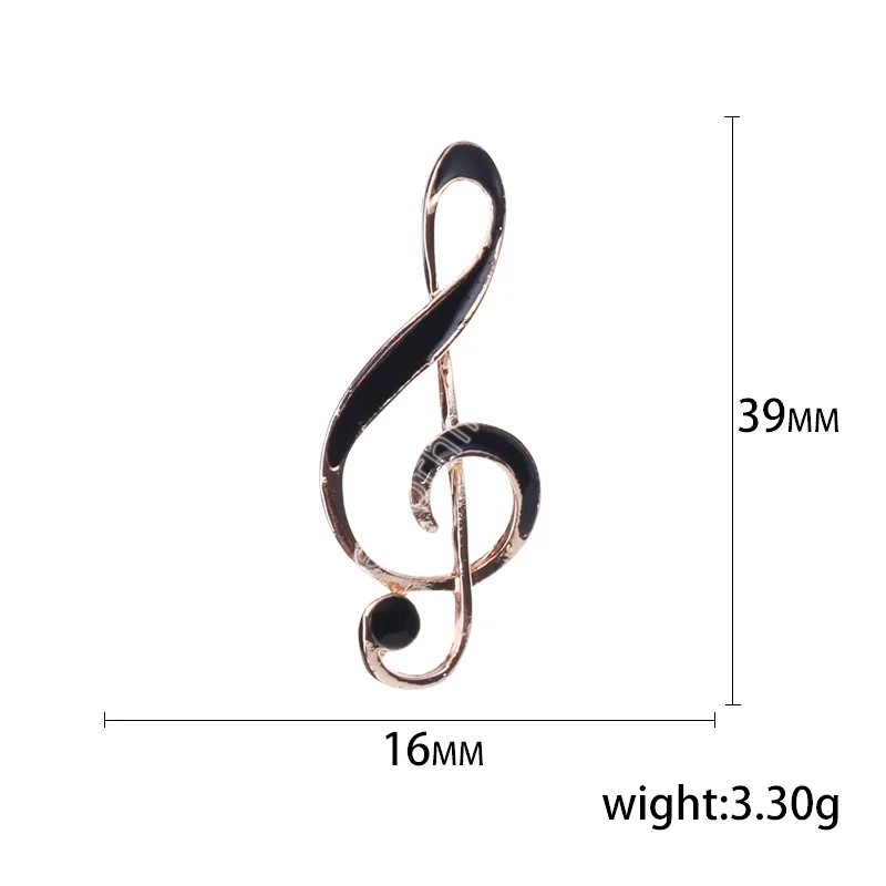 Creative Musical Note Brooch Alloy Dripping Oil Suit Shirt Pins Men Women Brooches Jewelry Accessories Gift