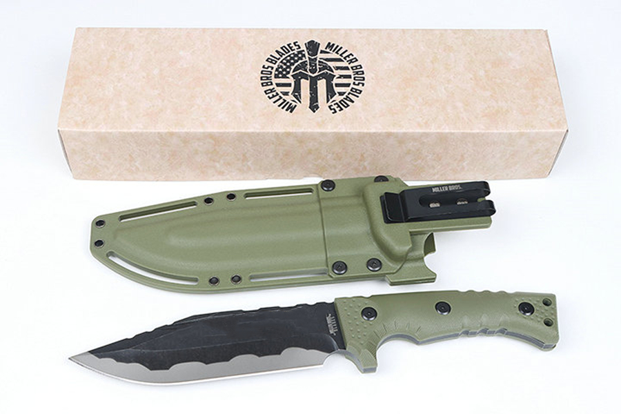 MR M32 Strong Survival Straight Knife 8Cr13Mov Stone Wash Drop Point Blade Full Tang GFN Handle Outdoor Tactical Knives with Kydex