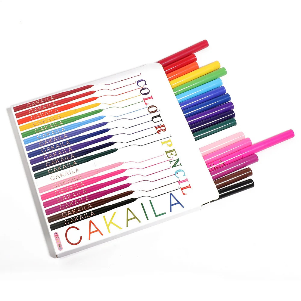 Ögonskugga/foderkombination cakaila 18 färgervit eyeliner blyerts färgglad ögonfoder gel vattentät makeup set delineadores de ojos colores dc08 231109