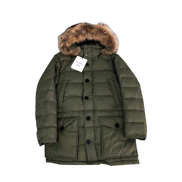 Vestes Parkas en duvet de canard blanc pour hommes, avec fermeture éclair, capuche en fourrure rayée, manteaux longs et Slim, collection automne-hiver 2023, MKM010