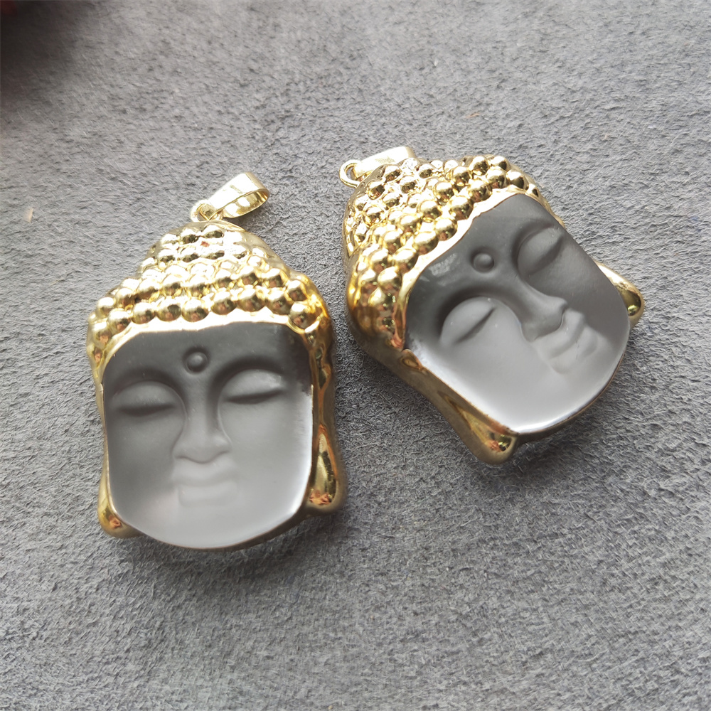 Fashion Smiling Buddha Head Pendant Religious Leshan Giant Buddhism Full Rhinestone Paved Charm for Necklace Jewelry DIY Making