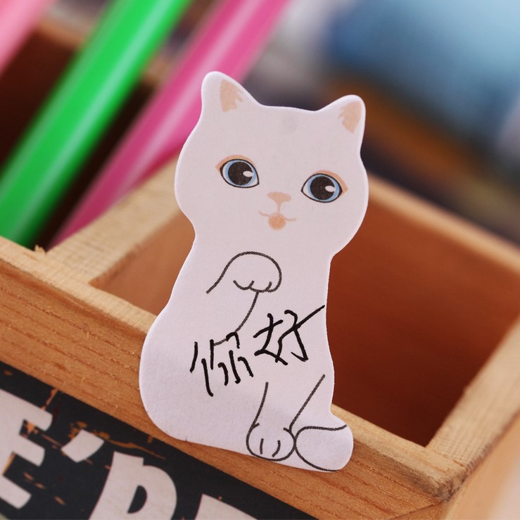 귀여운 개 고양이 상자 메모 패드 스티커 노트 플래너 스티커 패드 한국 문구 도매 