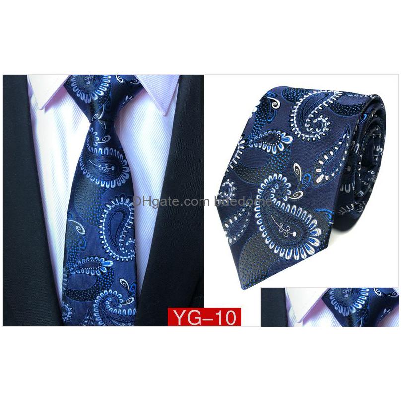 New Design Mens Neck Tie Elegant Man Floral Paisley Neckties 145X8X3.8Cm Classic Business Casual Wedding Drop Delivery Dhu50