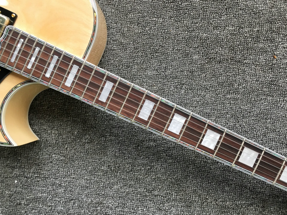 Natural falcon g6120 semi oco corpo jazz guitarra elétrica afinadores imperiais duplo f buracos hardware de ouro