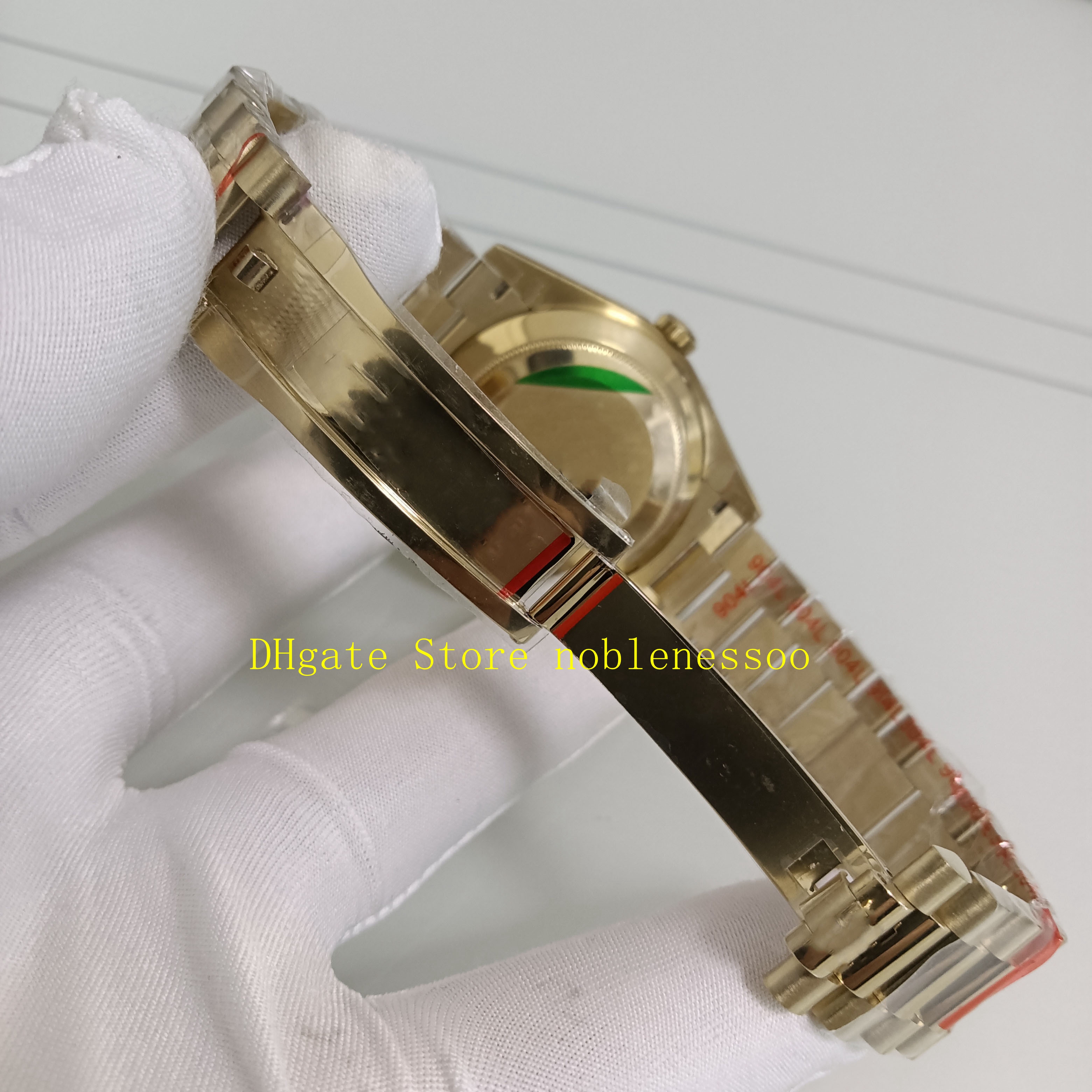 6 estilo real po relógio de ouro amarelo 904l aço masculino 40mm data champanhe mostrador romano branco preto pulseira automática v12 luminosa cal229y