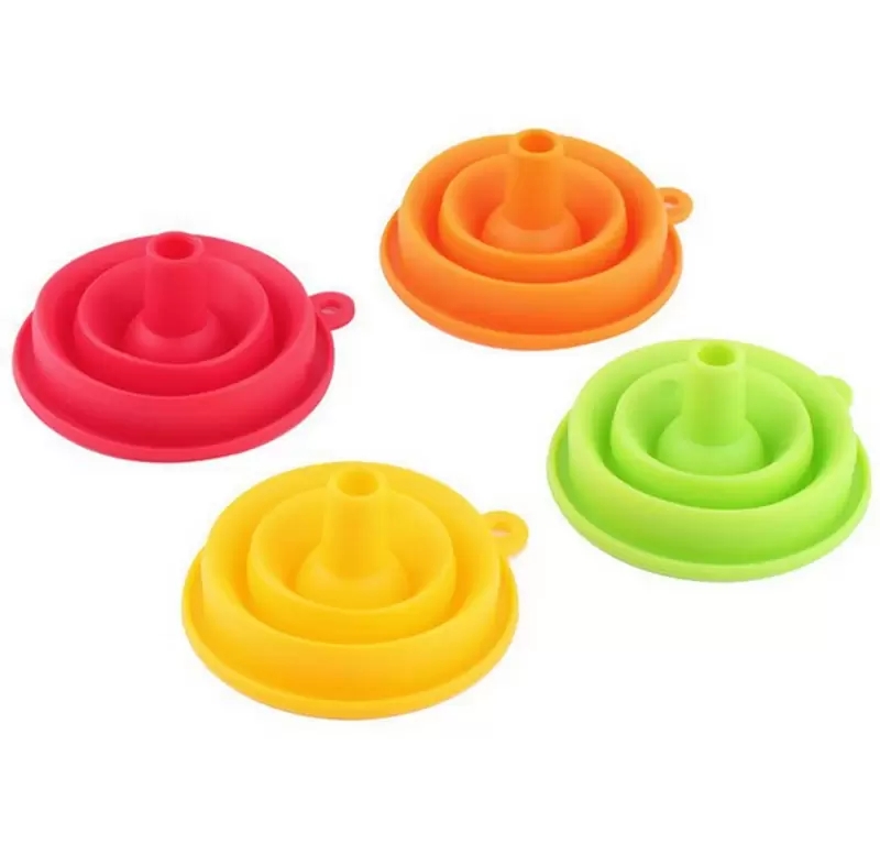 Domundos domésticos Funil de silicone higiênico flexível Funil dobrável Funil dobrável colapsível Funil de pescoço longo Ferramentas de cozinha de líquido portátil