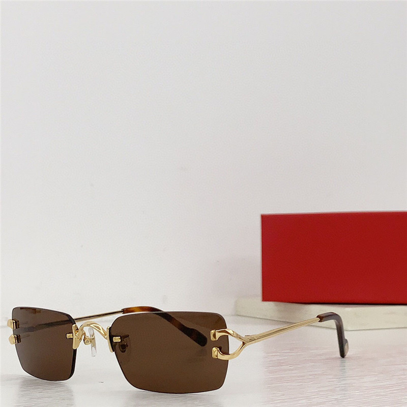 Nouveau design de mode lunettes de soleil carrées 2452234 lentilles sans monture branches en métal style simple et populaire lunettes de protection uv400 en plein air