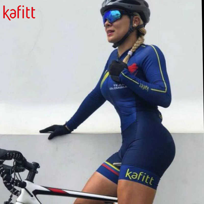 Vêtements de cyclisme Ensembles Kafitt nouvelle tenue de cyclisme pour femme combinaison à manches longues VTT fitness Sweat macaquinho ROPA Maillot ciclismo proHKD230625