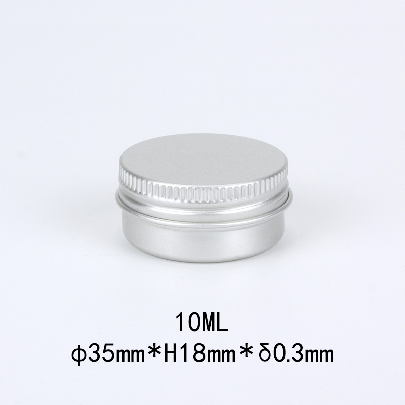 Boîtes de rangement 10 ml bouchon à vis rond petit pot d'échantillon 10g beauté cosmétique maquillage vide en aluminium peut pots contenants de baume à lèvres en métal