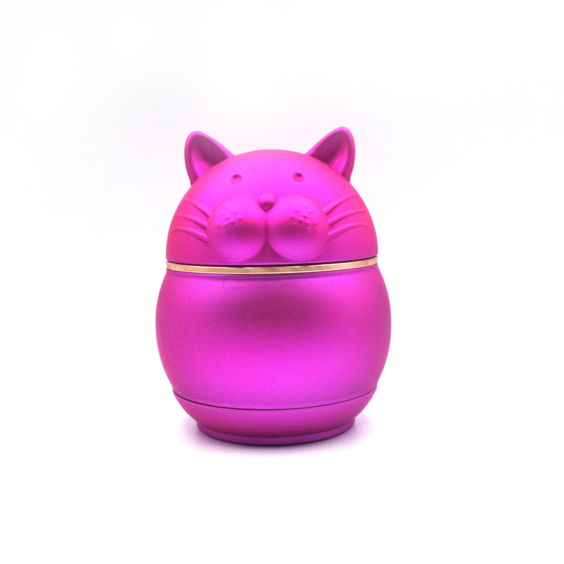 New Pet Dog Cat Pig Rubber Feel Paint Smoke Grinder Smooth Drum Type Zinc Alloy Crusher