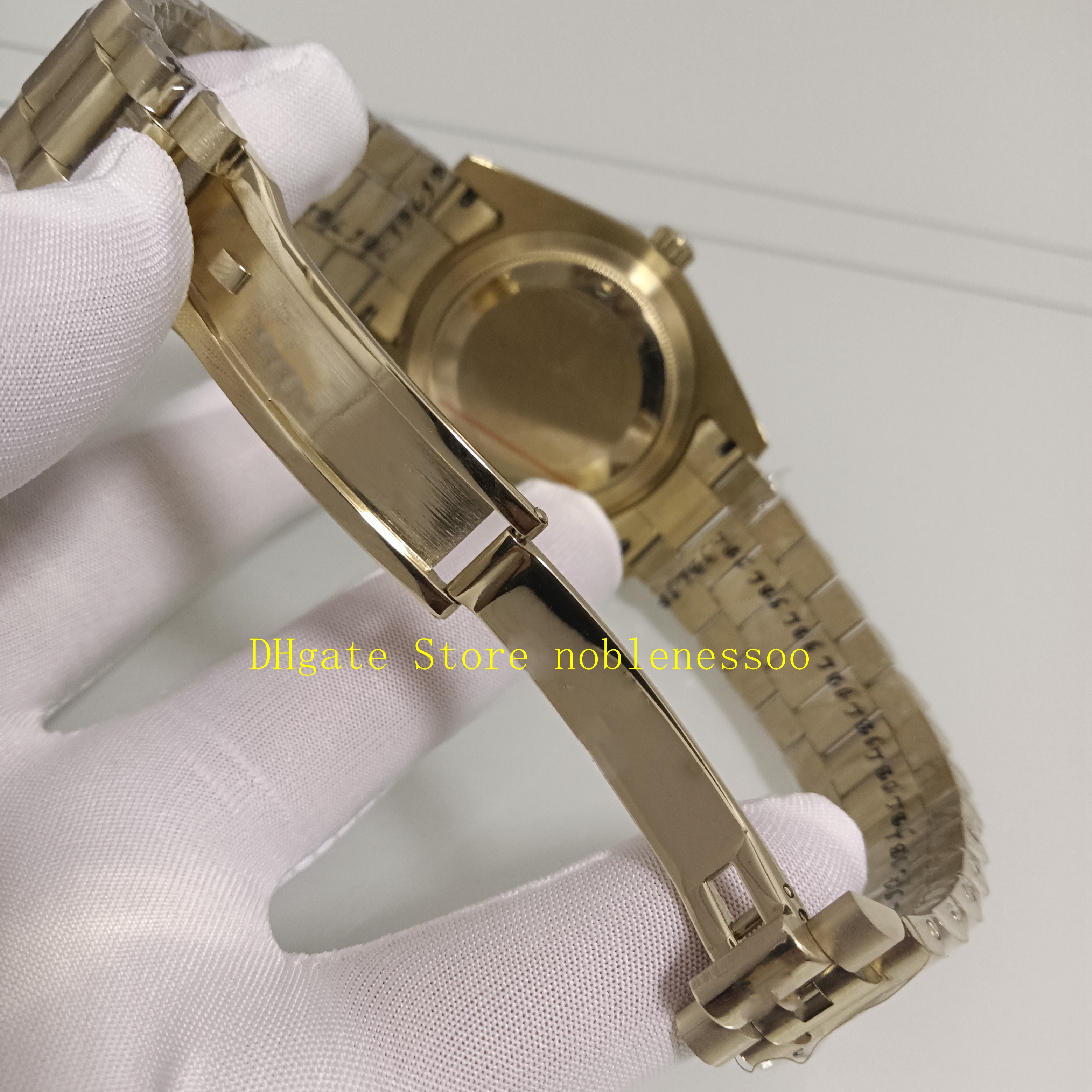 13 Style Real Po avec boîte hommes montres automatique hommes Date 40mm or jaune Champagne cadran romain Bracelet Asie 2813 Moveme243B