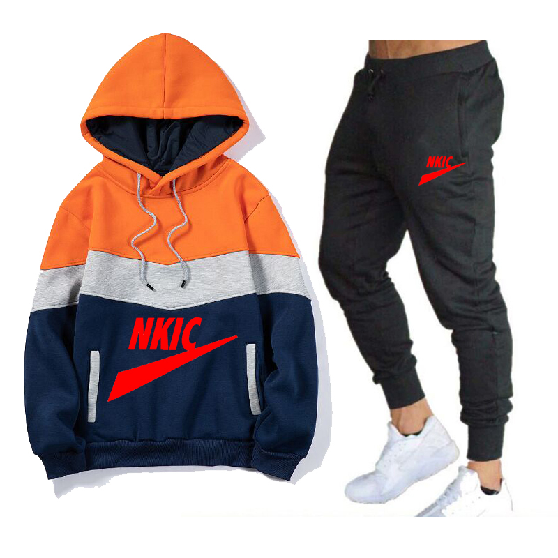 Spring New Men Tracksuits Brand Print Letter Print Fashion Sets Casual Pullover Tracksuit Hoodies Sweatshirts Plus Warm
