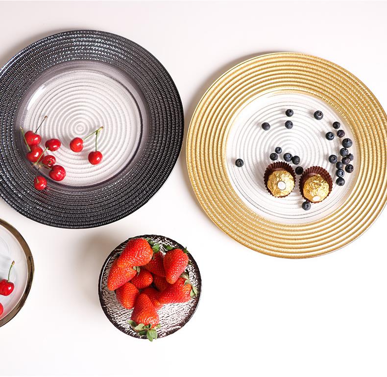 Plates European Luxury Plate Set Gold Party Wedding Dessert Sushi Dishes Dinnerware Safe Breakfast Pratos De Jantar Kitchen Accessories