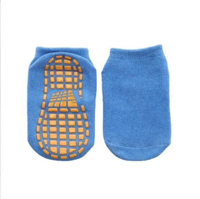 Novas meias infantis para parque, meias profissionais antiderrapantes para trampolim, tornozeleira infantil, menino, menina, salto sox, meia antiderrapante de silicone para crianças de 1 a 4 anos