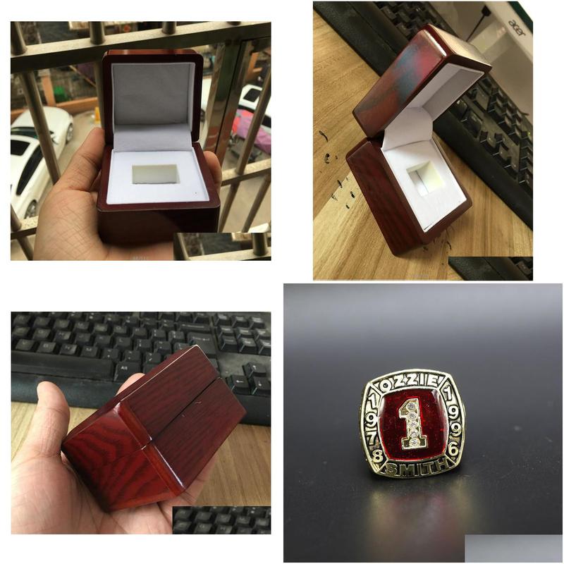 Hall Of Fame Baseball 1978 1996 1 Ozzie Smith Team Champions Championship Ring With Wooden Display Box Souvenir Men Fan Gift Drop Deli Dhdzq