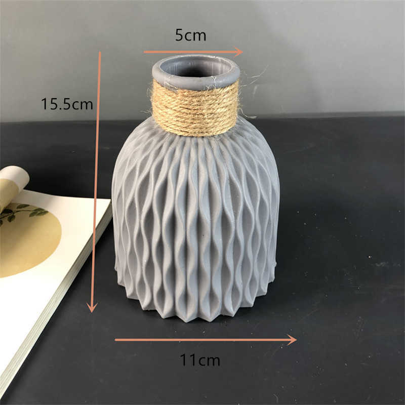 Vases Modern Plastic Vase Home Decor European Imitation Ceramic Rattan Flower Arrangement Nordic Wedding Decorations Unbreakable Pot P230411