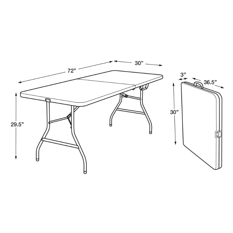 6 voet camping buitentafel Centerfold koffer draagbare klaptafel