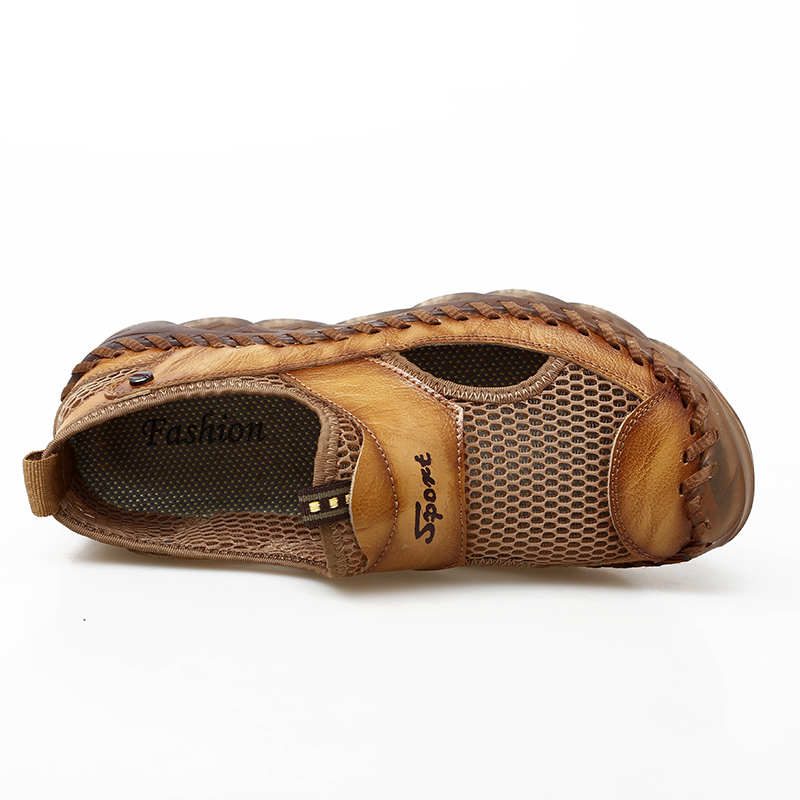 Мода мужские повседневные шнурные дышащие сетчатые кроссовки кроссовки летние открытые туфли для отдыха мужские туфли для обуви Chaussure Homme